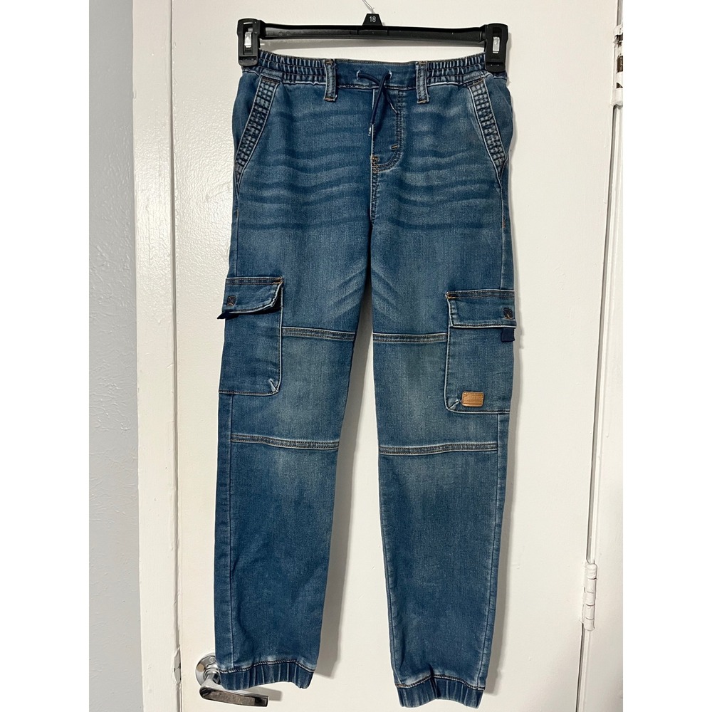 Signature by Levi‎ Strauss Boys Medium Wash Jogger Cargo Jeans Size M 10-12